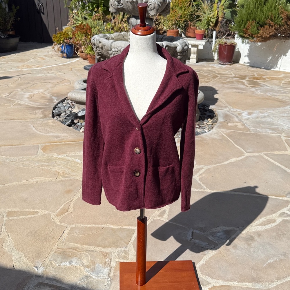 Eileen Fisher Rich Maroon Knit Top